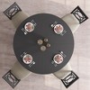 47" Round Dining Table Set for 4 to 6, Farmhouse Kitchen Table with Wooden Top and Pedestal Base - 3 of 4