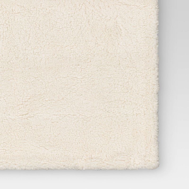 Long Faux Fur Throw Blanket Off-White - Threshold&#8482;, 5 of 9