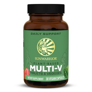 Plant-Based Multivitamin for Women & Men, Provides 100% of Essential Vitamins & Minerals, Vegan Multivitamin for Adults, Sunwarrior, 30ct - 1 of 4