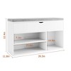 Shoe Bench with Cushion,Adjustable Shelf Entryway Bench,Hidden Storage Shoe Bench - 2 of 4