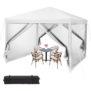 10 x 10 FT Pop Up Canopy, Party Tent with Mosquito Netting, Height Adjustable Instant Sun Shade, Portable Screen Shelter for Parties, Camping, Events - 1 of 4