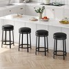 Whizmax 24'' Swivel Bar Stools with Footrest, Modern Counter Height Barstools with Pu Leather Upholstered and Metal Frame for Kitchen Island - 3 of 4