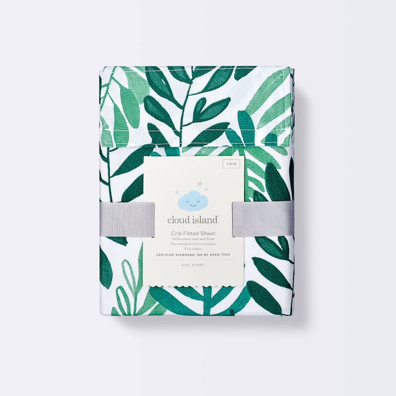 Crib Fitted Sheet - Cloud Island&#8482; Green, 6 of 7