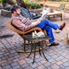 KTMBDW 21¡± Cast Aluminum Outdoor Side Table with 1.6¡± Umbrella Hole, All Weather Square Patio Coffee Table Porch Table Bistro Table, Bronze - 3 of 4