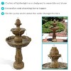 Sunnydaze 38"H Electric Resin 2-Tier Blooming Flower Outdoor Water Feature - 2 of 4