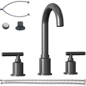 Coucheta 8" Widespread Bathroom Faucets - Modern 3-Hole Design with Pop-Up Drain & 360° Swivel Spout, Available in Multiple Finishes - 1 of 4