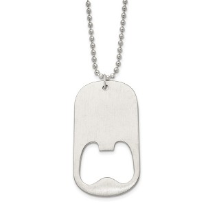 Black Bow Jewelry Stainless Steel LG Functional Bottle Opener Dog Tag Necklace, 22 Inch - 1 of 4