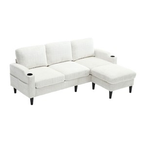 NicBex Chenille L-Shaped Sectional Sofa with Side Pocket,2 Cup Holders and Storage Ottoman for Living Room,Apartment - 1 of 4
