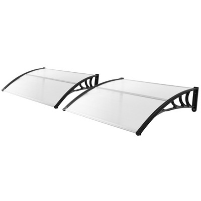Tangkula 2PCS 48" x 40" Window Awning Door Canopy Exterior Awning Canopy Patio Black