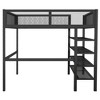 Loft Bed with 4-Tier Shelves, Metal Bedframe with Storage Shelf and Grid Guardrail for Adults Teens Kids - 4 of 4