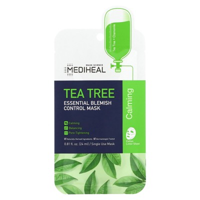 Mediheal official tea tree essential blemish control mask тканевая маска с маслом чайного дерева