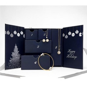 EVERLY JEWELRY | 5-Pc Set Brass Yellow Freshwater Pearl & White Cubic Zirconia Earrings & Pendant, Brass Bangle with Freshwater Pearls in Gift Box - 1 of 4