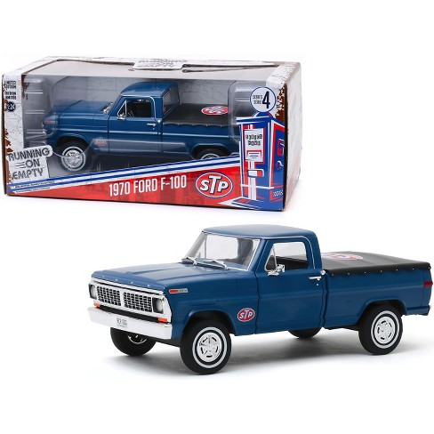 1970 Ford F 100 Pickup Truck With Bed Cover Dark Blue Stp Running On Empty Series 4 1 24 Diecast Model Car By Greenlight Target