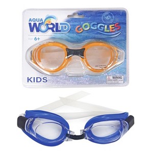 Link Aqua World Swimming Goggles for Kids UV Resistant Anti Fog Adjustable Strap - 2 Pack - 1 of 3
