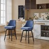 Swivel Bar Stools Set of 2, 30" Height Upholstered Barstools with Sturdy Metal Base and Comfortable Seat, Counter Height Bar Stools with Back - 2 of 4