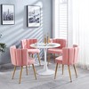XINGHANZHENXUAN Set of 2 Modern Dining Chairs with Wood-Grain Metal Legs for Dining Room, Living Room, Cafe - 4 of 4
