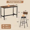 Zevemomo 7-Piece Counter Height Dining Set for 6, High Top Table with 6 PU Stools, Space-Saving Brown Bar Table Set for Small Spaces£¬brown - 4 of 4