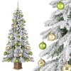 6ft Flocked Christmas Tree with 589 Branch Tips - Snow-Laden Design, 48 Xmas Balls Included, Fireproof PVC Material - 2 of 4