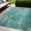 Teal Blue Aqua And Gray Striped Washable Indoor Outdoor Area Rug - 2 of 4