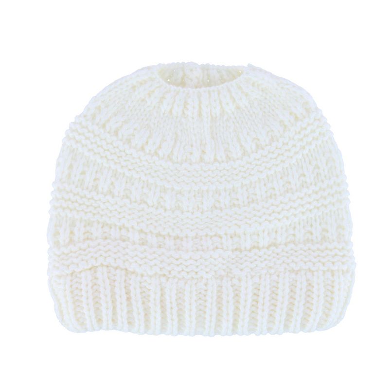 CTM Women's Ponytail Winter Beanie Knit Hat, 1 of 2