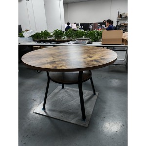 47.3" Round Storage Dining Table for 4-6, MDF Dining Table for Living Room & Kitchen, Space - Saving Modern Furniture - 1 of 3