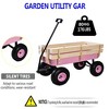 SKRAN Outdoor Sport Wagon All Terrain Pulling Pull-Along Wagons w/Wood Railing Air Tires Big Foot Panel Wagon w/Removable Wooden Side Panels - 2 of 4