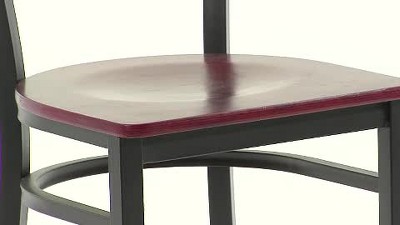 Black Metal Grid Back Barstool with Vinyl Seat