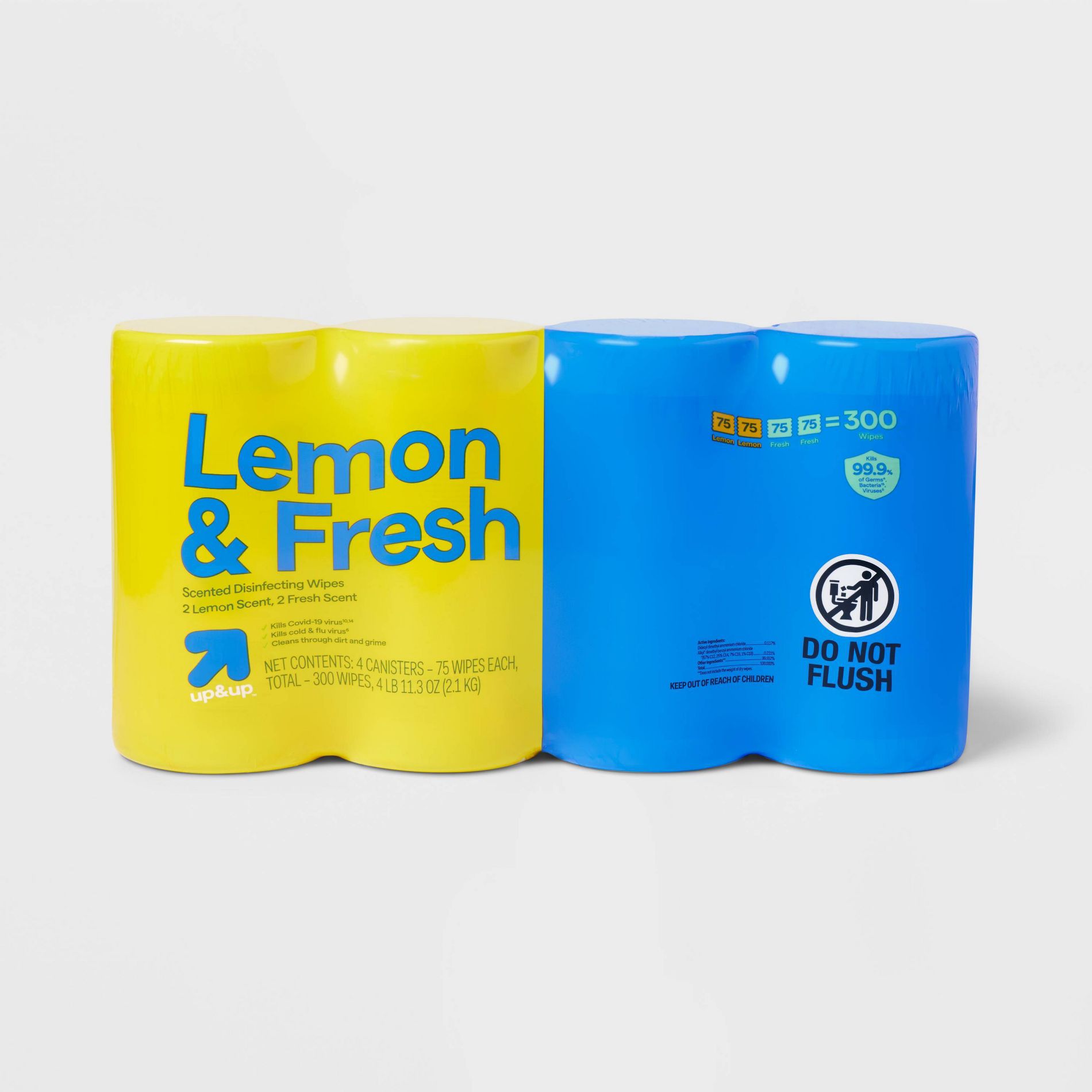 Lemon and Fresh All Purpose Disinfecting Wipes - 300ct/4pk - up&up™