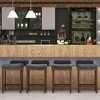 Tangkula Bar Stool Set of 4 24-Inch Counter Height Saddle Stools w/ PU Leather Upholstery - 3 of 4