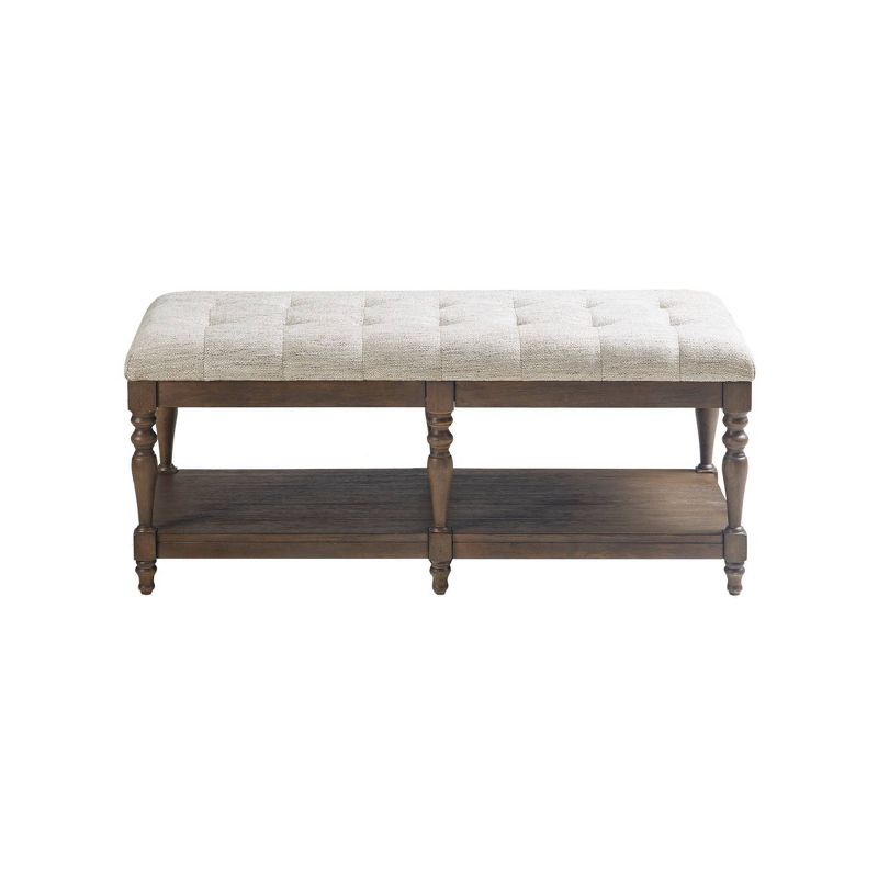 Highland Tufted Accent Bench with Shelf Ivory - Martha Stewart, 1 of 9