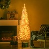 Whisen 5FT Prelit Slim Noble Fir Artificial Christmas Tree with 110 Lights and 294 Tips - Pink - 2 of 4