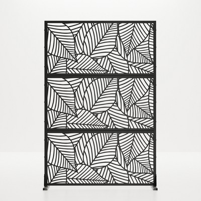 Lirago Black 72 in. Galvanized Metal Outdoor Privacy Screens Garden Outdoor Fence