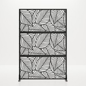 Lirago Black 72 in. Galvanized Metal Outdoor Privacy Screens Garden Outdoor Fence - 1 of 4