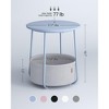 Small Round Side End Table Modern Nightstand with Fabric Basket - 4 of 4