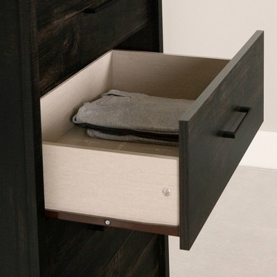 Rubbed Black Farmhouse 5-Drawer Vertical Dresser
