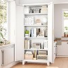 Zevemomo 70.87'' Tall Metal Pantry Cabinet with 2 Doors, with 4 Adjustable Shelves, Steel Cupboard for Kitchen, Pantry,Dining Room, Living Room,White - 2 of 4