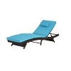 NicBex Patio Lounge Chair Set of 2, Outdoor Wicker Reclining Chair, 150°Lay Flat Sun Lounger for Lawn, Beach, Poolside, Garden, Light Blue - 3 of 4