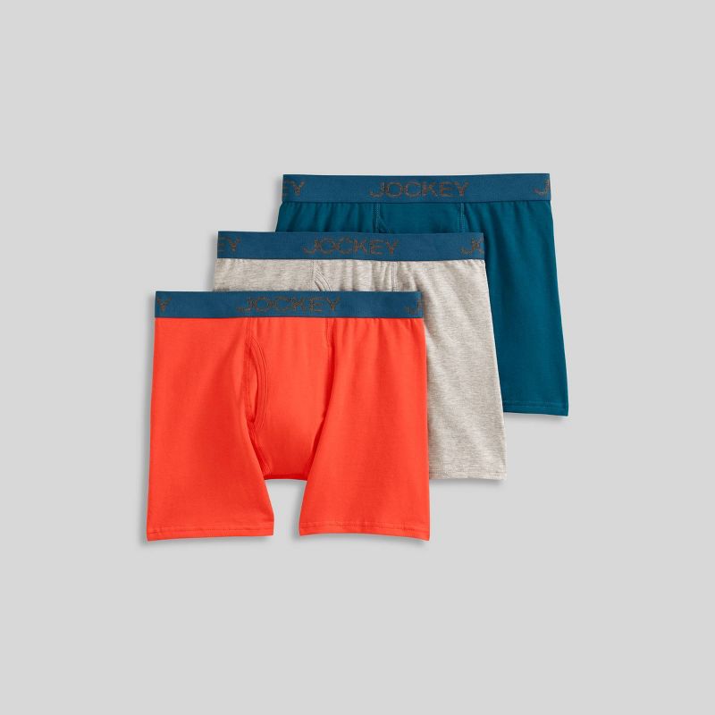 Jockey Generation™ Boys' 3pk Stretch Boxer Briefs - Gray/Orange/Blue, 1 of 4