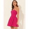 INSPIRE CHIC Women's Strapless Sweetheart Neck Off Shoulder Sleeveless Fit And Flare Mini Party Dress - 3 of 4