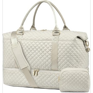 Travel Duffle Bag for Women with Shoe Compartment & Toiletry Bag, Weekender Carry-On Overnight Bag - 1 of 4