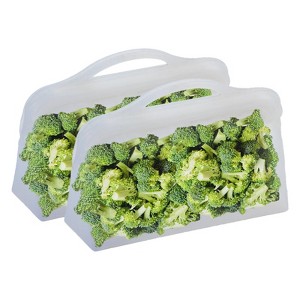 2Pack Reusable Silicone Food Storage Snacks Bags, Dishwasher and Microwave Safe, Plastic and BPA Free by Innovative Technology Products Corp - 1 of 4