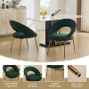 26" Upholstered Dining Chairs Accent Chairs Armless Bistro Chairs with Curved Backrest and Golden Metal Leg, Velvet/Teddy, White/Green/Pink-ModernLuxe - 2 of 4