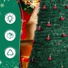 2 Pack, 6FT 5FT Artificial Pop Up Christmas Tree with Red Ball Ornaments for for Home Office Store Holiday Deco, Green - 4 of 4