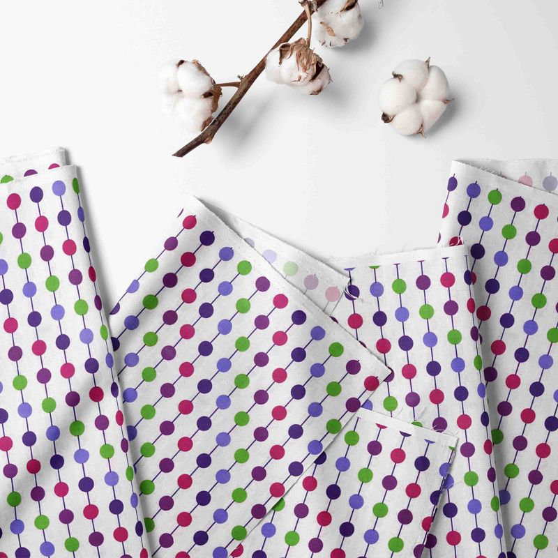 Bacati - Botanical Purple pearl Crib or Toddler Bed Skirt, 3 of 5