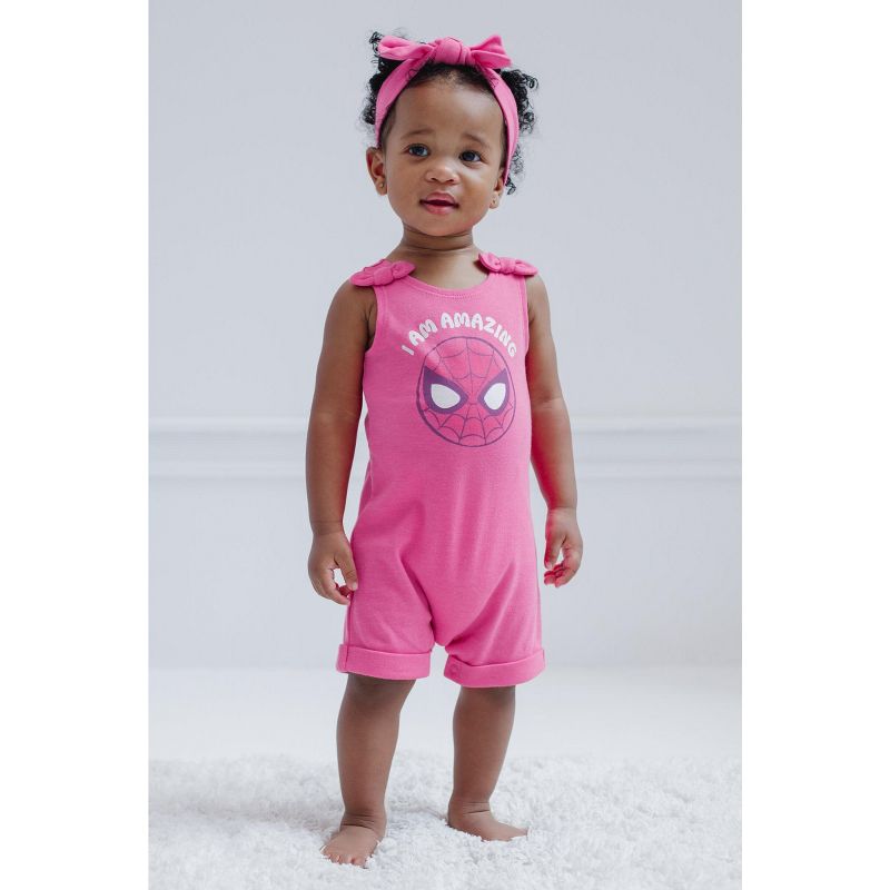Marvel Avengers Spider-Man French Terry Romper and Headband Newborn to Toddler, 2 of 7