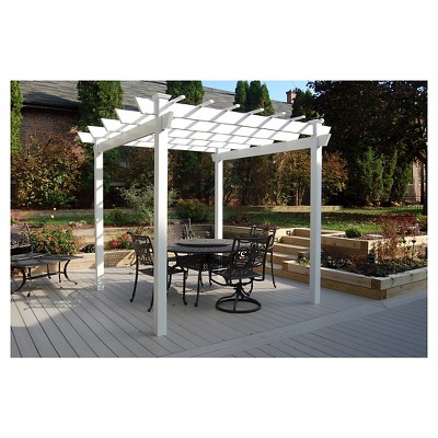 84" Kingston Vinyl Pergola - White - Dura-Trel