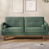 65" Mid Century Modern Loveseat Sofa, 2 Seater Linen Upholstered Couch with Button Tufted Design & Wood Legs for Living Room & Apartment - 3 of 4