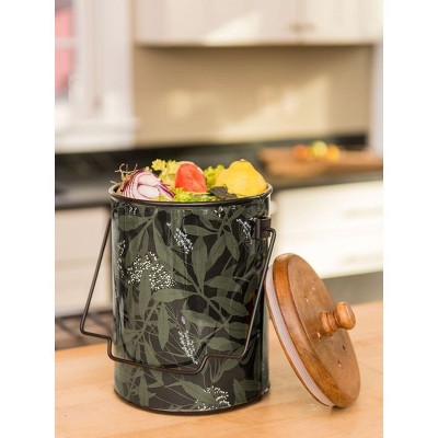 Foliage Enamel Compost Pail - Gardener's Supply Company