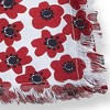 TAG Happy Flower Bright Red Floral Print on White Backgroun Cotton Machine Washable Napkin Set of 4 - 2 of 3