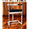 HomeRoots 30" Black and Silver Velvet and Stainless Steel Low Back Bar Height Bar Chair - 2 of 4